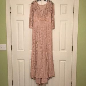 Blush lace formal gown